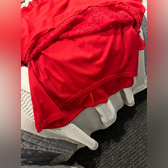 Lulu’s Dance of Romance Red Lace Cold-Shoulder Midi Dress - Picture 11 of 12